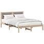 Preview: Bettgestell mit gepolstertem Kopfteil Taupe 135 x 190 cm