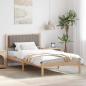 Preview: ARDEBO.de - Bettgestell mit gepolstertem Kopfteil Taupe 100 x 200 cm