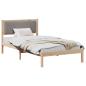 Preview: Bettgestell mit gepolstertem Kopfteil Taupe 100 x 200 cm