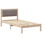 Preview: Bettgestell mit gepolstertem Kopfteil Taupe 90 x 200 cm