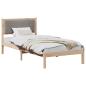 Preview: Bettgestell mit gepolstertem Kopfteil Taupe 90 x 200 cm