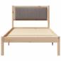 Preview: Bettgestell mit gepolstertem Kopfteil Taupe 90 x 200 cm