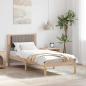 Preview: ARDEBO.de - Bettgestell mit gepolstertem Kopfteil Taupe 75 x 190 cm