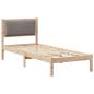Preview: Bettgestell mit gepolstertem Kopfteil Taupe 75 x 190 cm