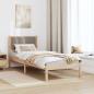 Preview: Bettgestell mit gepolstertem Kopfteil Taupe 75 x 190 cm