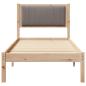 Preview: Bettgestell mit gepolstertem Kopfteil Taupe 75 x 190 cm