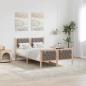 Preview: ARDEBO.de - Bettrahmen mit Kopfteil Taupe 120 x 200 cm Massives Kiefernholz