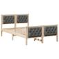 Preview: Bettrahmen Dunkelgrau 135 x 190 cm Massives Kiefernholz