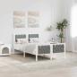 Preview: ARDEBO.de - Bettrahmen Hellgrau 135 x 190 cm Massives Kiefernholz