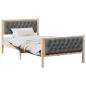 Preview: Bettrahmen Dunkelgrau 100 x 200 cm Massives Kiefernholz
