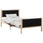 Preview: Bettrahmen Schwarz 100 x 200 cm Massives Kiefernholz