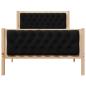 Preview: Bettrahmen Schwarz 100 x 200 cm Massives Kiefernholz