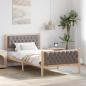 Preview: ARDEBO.de - Bettrahmen mit Kopfteil Taupe 100 x 200 cm Massives Kiefernholz