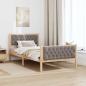 Preview: Bettrahmen mit Kopfteil Taupe 100 x 200 cm Massives Kiefernholz