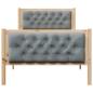 Preview: Bettrahmen Hellgrau 90 x 200 cm Massives Kiefernholz