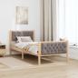Preview: Bettrahmen mit Kopfteil Taupe 90 x 200 cm Massives Kiefernholz