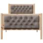 Preview: Bettrahmen mit Kopfteil Taupe 90 x 200 cm Massives Kiefernholz