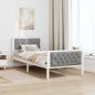 Preview: Bettrahmen Hellgrau 90 x 200 cm Massives Kiefernholz