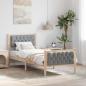 Preview: ARDEBO.de - Bettrahmen Hellgrau 80 x 200 cm Massives Kiefernholz