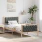 Preview: ARDEBO.de - Bettrahmen Dunkelgrau 90 x 190 cm Massives Kiefernholz