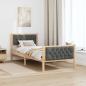 Preview: Bettrahmen Dunkelgrau 90 x 190 cm Massives Kiefernholz