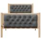 Preview: Bettrahmen Dunkelgrau 90 x 190 cm Massives Kiefernholz