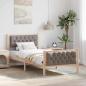 Preview: ARDEBO.de - Bettrahmen mit Kopfteil Taupe 90 x 190 cm Massives Kiefernholz