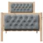 Preview: Bettrahmen Hellgrau 75 x 190 cm Massives Kiefernholz