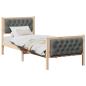 Preview: Bettrahmen Dunkelgrau 75 x 190 cm Massives Kiefernholz
