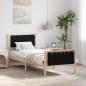 Preview: ARDEBO.de - Bettrahmen Schwarz 75 x 190 cm Massives Kiefernholz