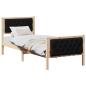 Preview: Bettrahmen Schwarz 75 x 190 cm Massives Kiefernholz