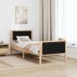 Preview: Bettrahmen Schwarz 75 x 190 cm Massives Kiefernholz