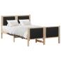 Preview: Bettgestell Braun und Schwarz 120 x 200 cm Massivholz Kiefer