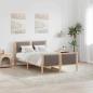 Preview: ARDEBO.de - Bettgestell Braun und Taupe 120 x 200 cm Massivholz Kiefer