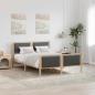 Preview: ARDEBO.de - Bettgestell Braun und Dunkelgrau 135 x 190 cm Massivholz Kiefer