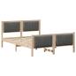 Preview: Bettgestell Braun und Dunkelgrau 135 x 190 cm Massivholz Kiefer