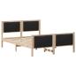 Preview: Bettgestell Braun und Schwarz 135 x 190 cm Massivholz Kiefer