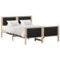 Preview: Bettgestell Braun und Schwarz 135 x 190 cm Massivholz Kiefer
