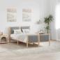 Preview: ARDEBO.de - Bettgestell Braun und Hellgrau 120 x 190 cm Massivholz Kiefer