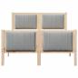 Preview: Bettgestell Braun und Hellgrau 120 x 190 cm Massivholz Kiefer