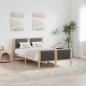 Preview: ARDEBO.de - Bettgestell Braun und Dunkelgrau 120 x 190 cm Massivholz Kiefer