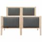 Preview: Bettgestell Braun und Dunkelgrau 120 x 190 cm Massivholz Kiefer