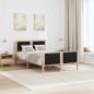 Preview: Bettgestell Braun und Schwarz 120 x 190 cm Massivholz Kiefer