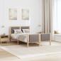Preview: Bettgestell Braun und Taupe 120 x 190 cm Massivholz Kiefer