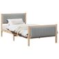Preview: Bettgestell Braun und Hellgrau 100 x 200 cm Massivholz Kiefer