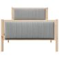 Preview: Bettgestell Braun und Hellgrau 100 x 200 cm Massivholz Kiefer