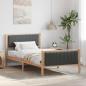 Preview: ARDEBO.de - Bettgestell Braun und Dunkelgrau 100 x 200 cm Massivholz Kiefer