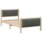 Preview: Bettgestell Braun und Dunkelgrau 100 x 200 cm Massivholz Kiefer