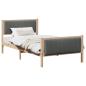 Preview: Bettgestell Braun und Dunkelgrau 100 x 200 cm Massivholz Kiefer