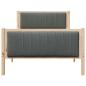 Preview: Bettgestell Braun und Dunkelgrau 100 x 200 cm Massivholz Kiefer